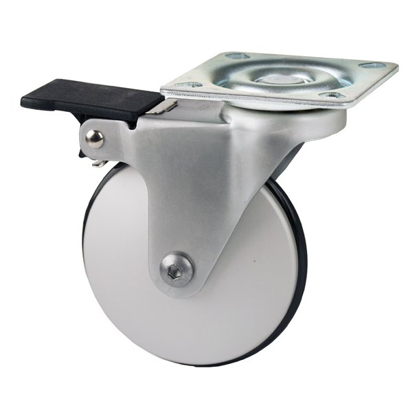 Mbelhjul "Gallus" 75mm - Aluminium - med Bremse