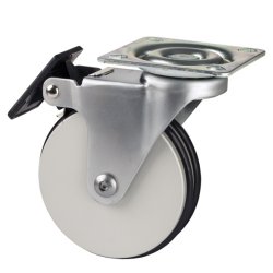 Mbelhjul "Gallus" 75mm - Aluminium - med Bremse