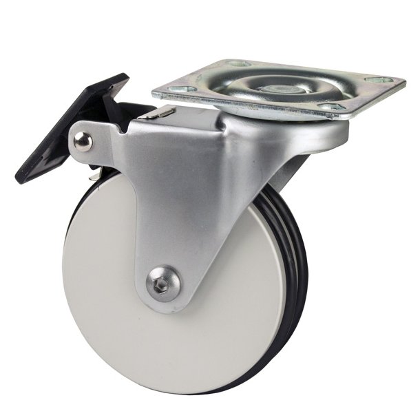 Mbelhjul "Gallus" 75mm - Aluminium - med Bremse