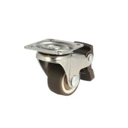 Inventarhjul "Nero" 25mm - 38x30mm Plade - med Bremse