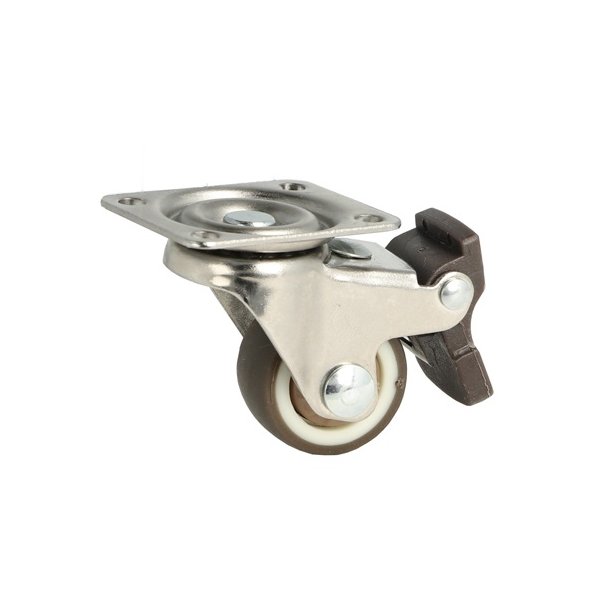 Inventarhjul "Nero" 25mm - 38x30mm Plade - med Bremse