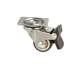 Inventarhjul "Nero" 25mm - 38x30mm Plade - med Bremse