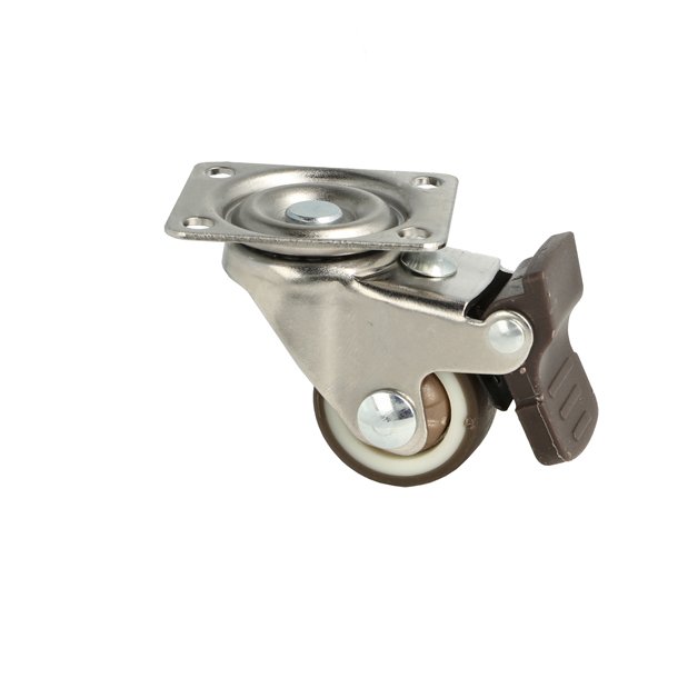 Inventarhjul "Nero" 25mm - 38x30mm Plade - med Bremse