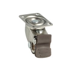 Inventarhjul "Nero" 25mm - 38x30mm Plade - med Bremse