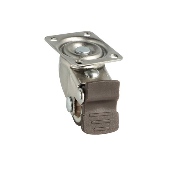 Inventarhjul "Nero" 25mm - 38x30mm Plade - med Bremse