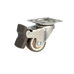 Inventarhjul "Nero" 25mm - 38x30mm Plade - med Bremse