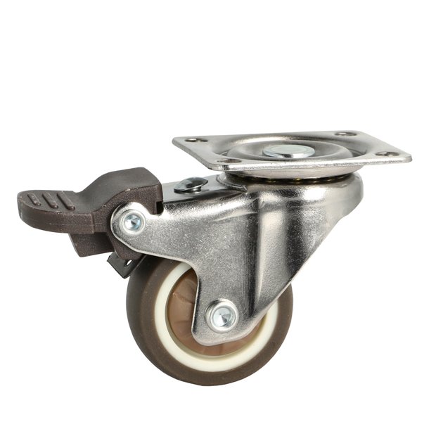 Inventarhjul "Nero" 38mm - 46x40mm Plade - med Bremse