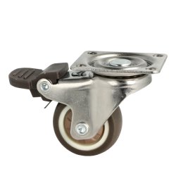 Inventarhjul "Nero" 38mm - 46x40mm Plade - med Bremse