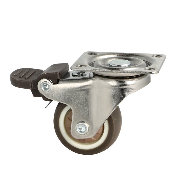 Inventarhjul "Nero" 38mm - 46x40mm Plade - med Bremse