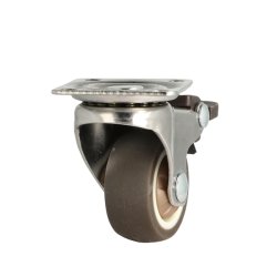 Inventarhjul "Nero" 38mm - 46x40mm Plade - med Bremse