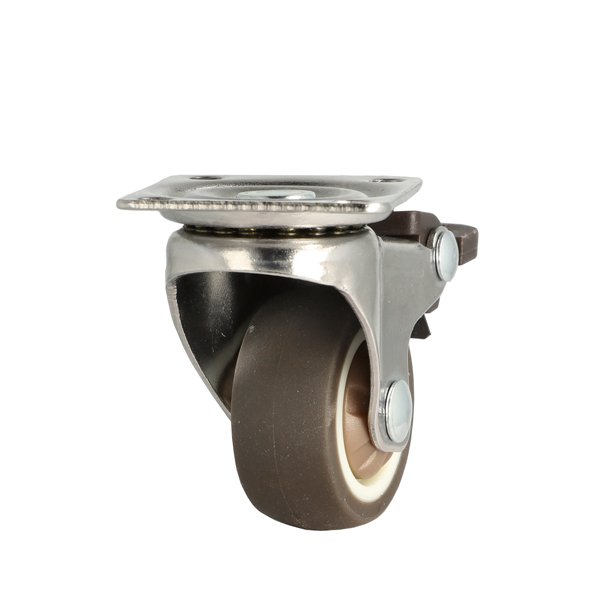 Inventarhjul "Nero" 38mm - 46x40mm Plade - med Bremse