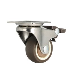 Inventarhjul "Nero" 38mm - 46x40mm Plade - med Bremse