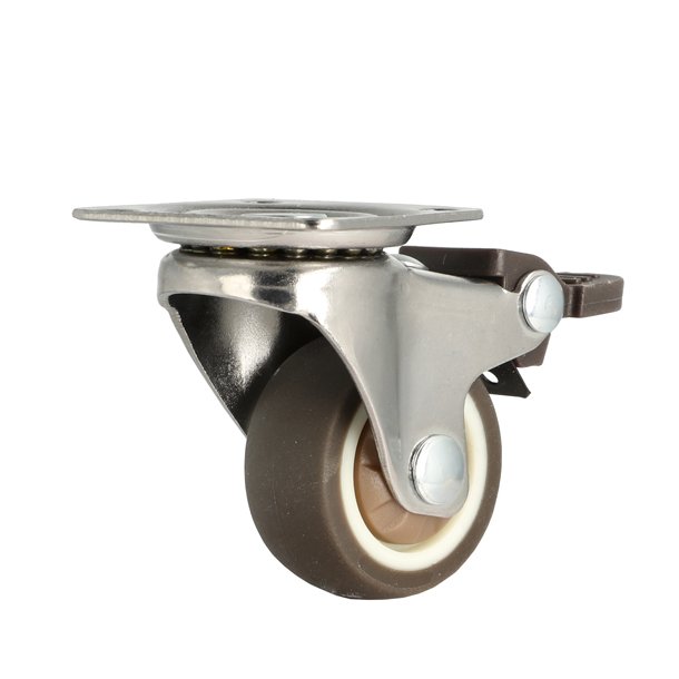 Inventarhjul "Nero" 38mm - 46x40mm Plade - med Bremse