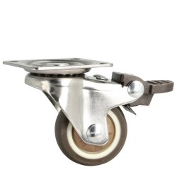 Inventarhjul "Nero" 38mm - 46x40mm Plade - med Bremse