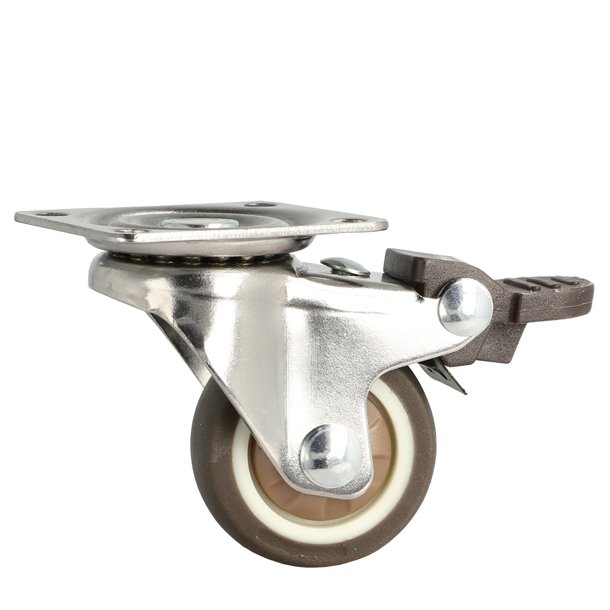 Inventarhjul "Nero" 38mm - 46x40mm Plade - med Bremse