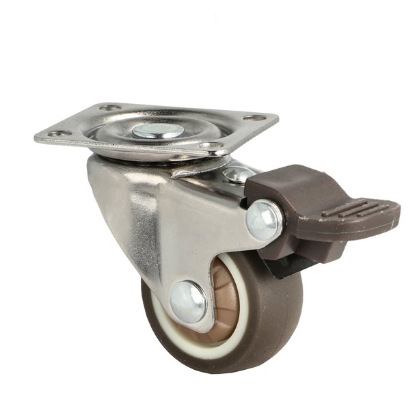 Inventarhjul "Nero" 38mm - 46x40mm Plade - med Bremse