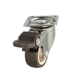 Inventarhjul "Nero" 38mm - 46x40mm Plade - med Bremse