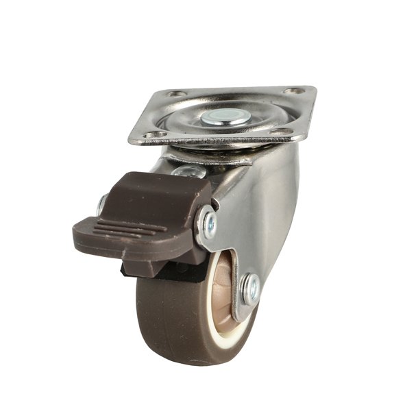 Inventarhjul "Nero" 38mm - 46x40mm Plade - med Bremse