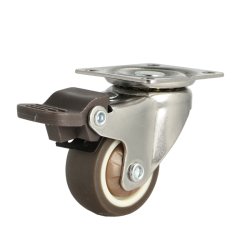 Inventarhjul "Nero" 38mm - 46x40mm Plade - med Bremse