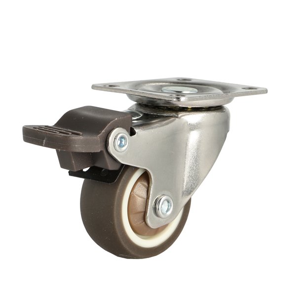 Inventarhjul "Nero" 38mm - 46x40mm Plade - med Bremse