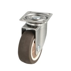 Inventarhjul "Nero" 50mm - 46x40mm Plade