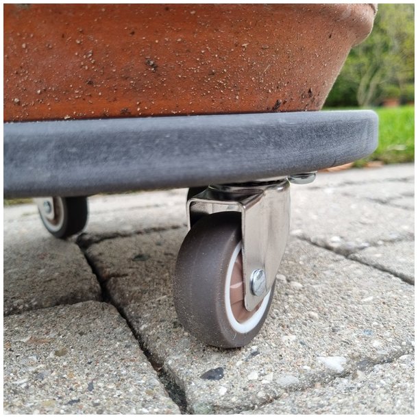 Inventarhjul "Nero" 75mm - 73x60mm Plade