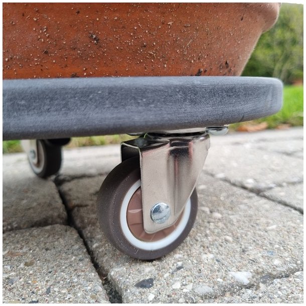 Inventarhjul "Nero" 75mm - 73x60mm Plade