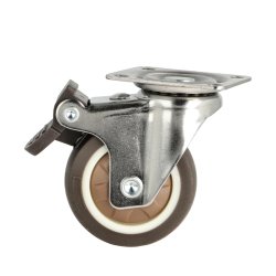 Inventarhjul "Nero" 50mm - 46x40mm Plade - med Bremse