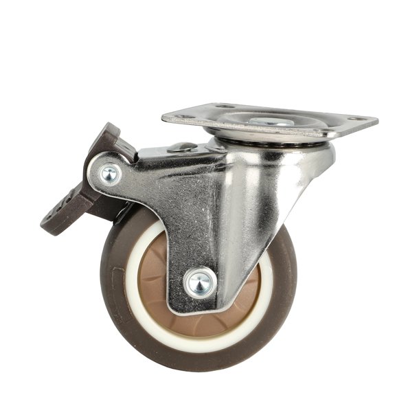 Inventarhjul "Nero" 50mm - 46x40mm Plade - med Bremse