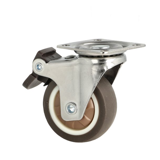 Inventarhjul "Nero" 50mm - 46x40mm Plade - med Bremse