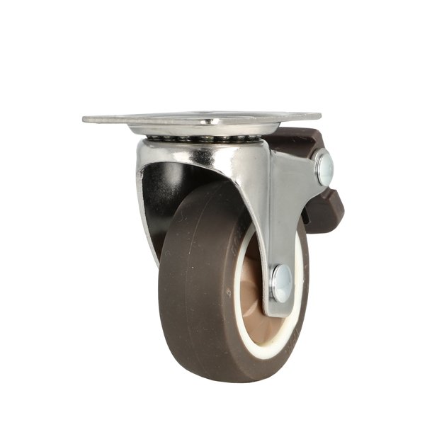 Inventarhjul "Nero" 50mm - 46x40mm Plade - med Bremse