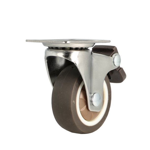 Inventarhjul "Nero" 50mm - 46x40mm Plade - med Bremse