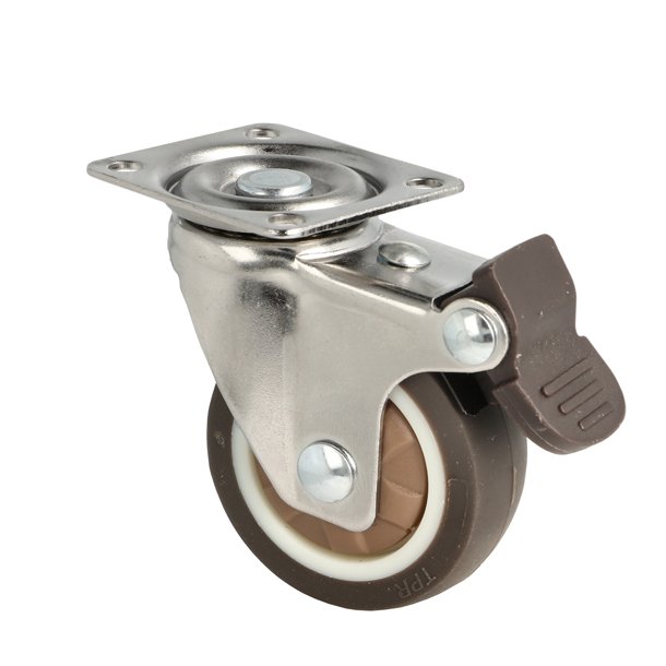 Inventarhjul "Nero" 50mm - 46x40mm Plade - med Bremse