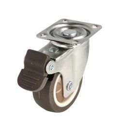 Inventarhjul "Nero" 50mm - 46x40mm Plade - med Bremse