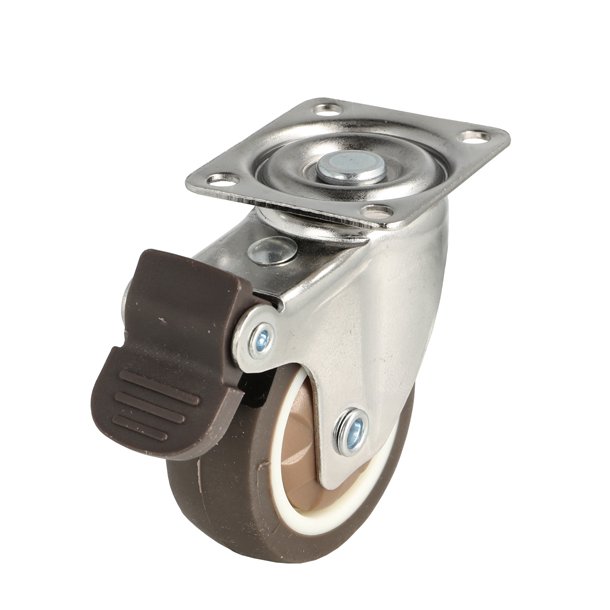 Inventarhjul "Nero" 50mm - 46x40mm Plade - med Bremse