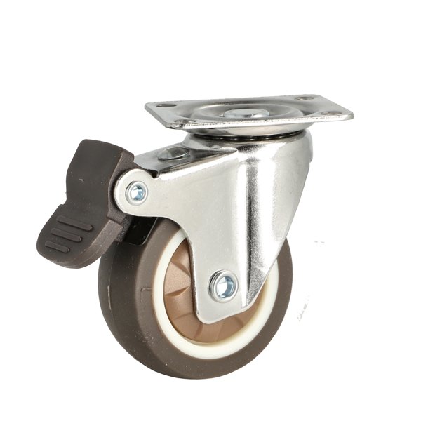 Inventarhjul "Nero" 50mm - 46x40mm Plade - med Bremse