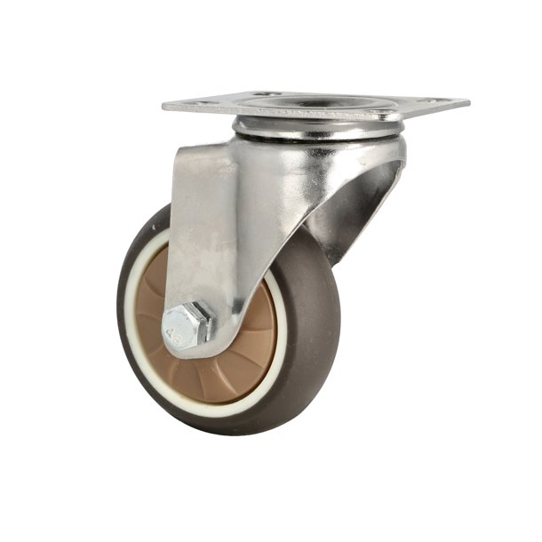 Inventarhjul "Nero" 75mm - 73x60mm Plade