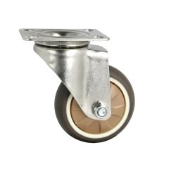 Inventarhjul "Nero" 75mm - 73x60mm Plade