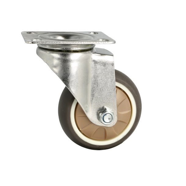 Inventarhjul "Nero" 75mm - 73x60mm Plade