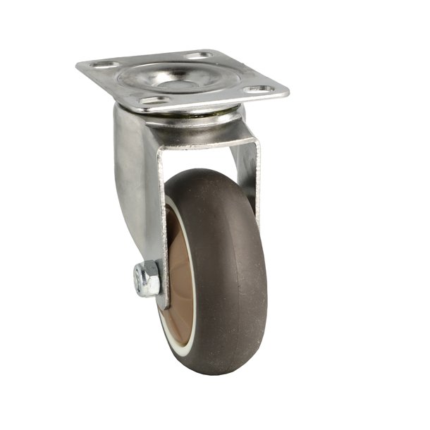 Inventarhjul "Nero" 75mm - 73x60mm Plade