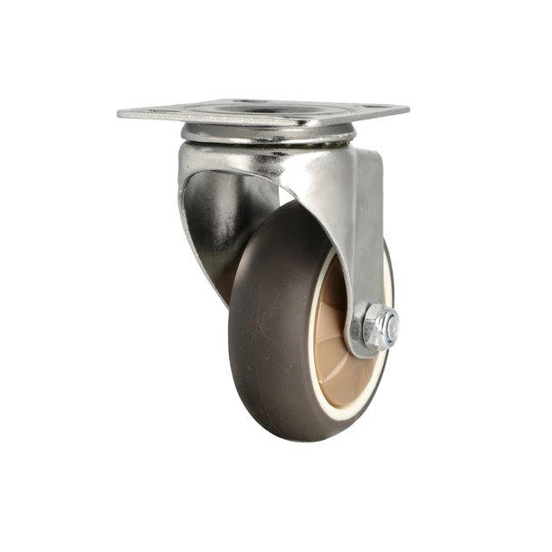 Inventarhjul "Nero" 75mm - 73x60mm Plade