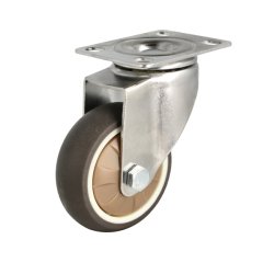 Inventarhjul "Nero" 75mm - 73x60mm Plade