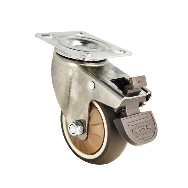 Inventarhjul "Nero" 75mm - 73x60mm Plade - med Bremse