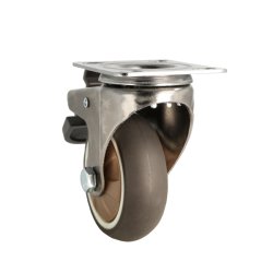 Inventarhjul "Nero" 75mm - 73x60mm Plade - med Bremse