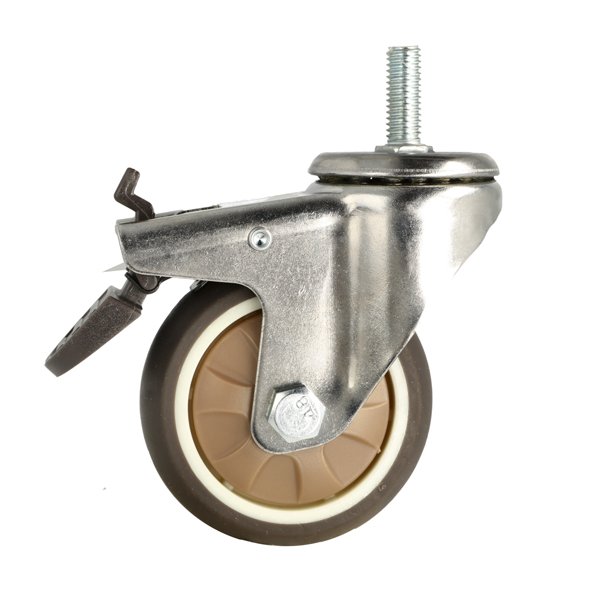 Inventarhjul "Nero" 75mm - M10x25mm - med Bremse