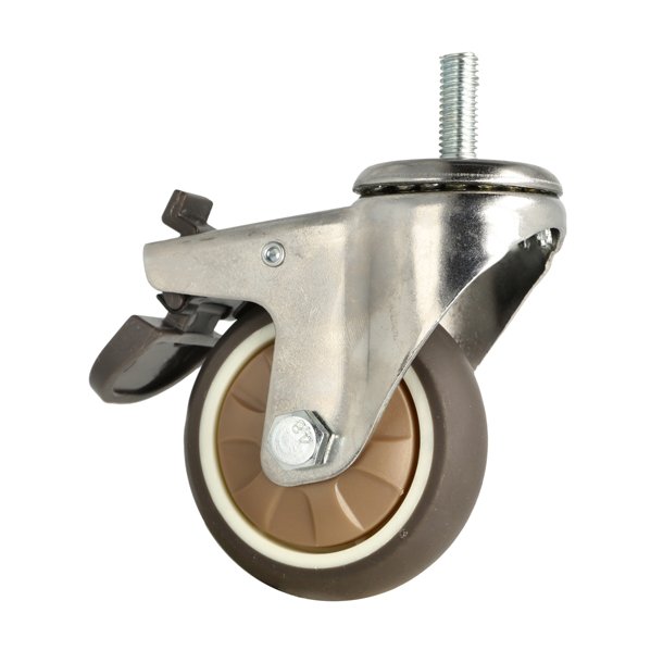 Inventarhjul "Nero" 75mm - M10x25mm - med Bremse