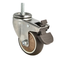 Inventarhjul "Nero" 75mm - M10x25mm - med Bremse