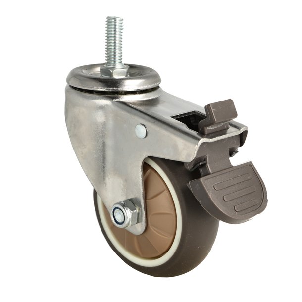 Inventarhjul "Nero" 75mm - M10x25mm - med Bremse