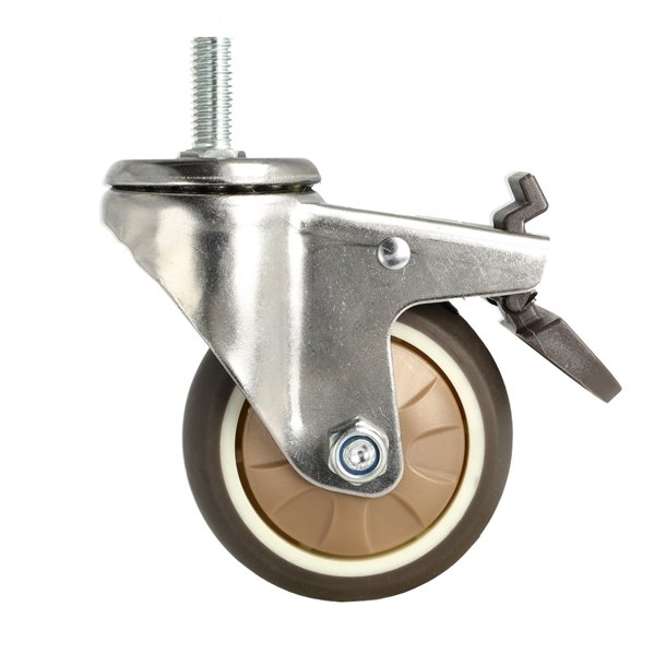 Inventarhjul "Nero" 75mm - M10x25mm - med Bremse