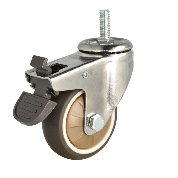 Inventarhjul "Nero" 75mm - M10x25mm - med Bremse